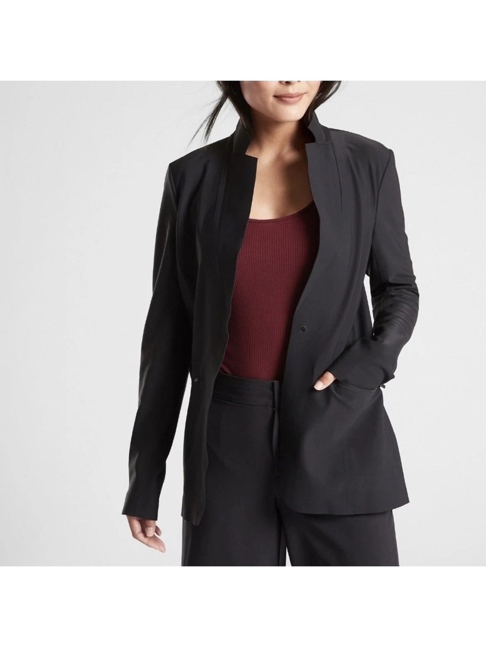 Athleta Sleek Slate Grey Blazer